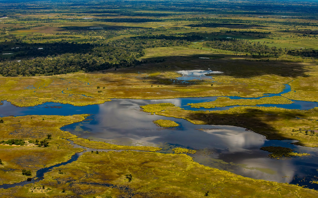 okvango delta aerial view